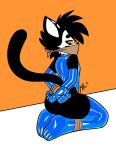 2025 absurd_res anthro armwear bdsm black_body black_fur black_hair blue_armwear blue_clothing blue_elbow_gloves blue_gloves blue_handwear blue_latex blue_legwear blue_leotard blue_stockings blue_thigh_highs bondage bone_jovi bound cloth_gag clothing domestic_cat elbow_gloves felid feline felis fur gag gagged gloves hair hands_tied handwear hi_res latex latex_armwear latex_clothing latex_elbow_gloves latex_gloves latex_handwear latex_legwear latex_leotard latex_stockings latex_thigh_highs legs_tied legwear leotard lettuce_(artist) male mammal multicolored_body multicolored_fur restraints rope rope_bondage solo stockings tail thigh_highs two_tone_body two_tone_fur white_body white_fur yellow_sclera