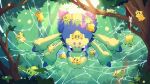  galvantula highres joltik no_humans outdoors pokemon pokemon_(creature) signature silk spider_web taplaos tree 