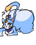 anthro big_breasts big_butt blue_body blue_eyes blue_fur breasts butt felid feline female fluffy fur hi_res huge_butt league_of_legends mammal rayray07271 riot_games solo tail tencent yuumi_(lol)