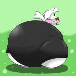 1:1 2025 anthro big_butt black_bottomwear black_clothing black_sclera black_shorts blue_nose bottomwear butt clothing colored cookie digital_media_(artwork) eating eating_food eyebrows food garina_(reathe) green_background green_eyes grey_inner_ear guardian_spirit heart_tail hi_res holding_cookie holding_food holding_object hooves huge_butt huge_thighs hyper hyper_butt hyper_pear hyper_thighs looking_back magnificent-mudkip male microsoft monobutt motion_lines ori_(series) pink_clothing pink_sweater pink_topwear rear_view shaded shorts simple_background smile solo sweater tail thick_thighs topwear white_body white_ears white_eyebrows white_tail xbox_game_studios