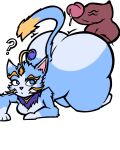 anthro balls big_balls big_breasts big_butt big_penis blue_body blue_eyes blue_fur bodily_fluids breasts butt duo felid feline female fluffy fur genital_fluids genitals hi_res huge_balls huge_butt huge_penis league_of_legends mammal penis precum rayray07271 riot_games tail tencent yuumi_(lol)