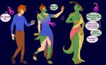 alternate_costume anthro bottomwear breast_grab breast_growth breasts clothed clothing clothing_swap comic costume deity dialogue dinosaur dress electronics english_text female forced forced_transformation gender_transformation green_body growth hair hand_on_breast hi_res horn human kiri-anko legwear male mammal mid_transformation mtf_transformation outfit_change pants phone prehistoric_species reptile scalie sequence shirt simple_background solo species_transformation speech_bubble tail text topwear torn torn_bottomwear torn_clothing torn_legwear torn_pants torn_shirt torn_topwear transformation transformation_sequence