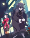  2girls covering_privates cum cum_in_clothes female_orgasm femdom futanari heavy_breathing hex_maniac_(pokemon) highres implied_handjob legendsnjk multiple_girls orgasm outdoors pokemon public_indecency sabrina_(pokemon) shaking 