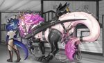 absurd_res anthro bdsm blue_body bodily_fluids bondage bondage_gear bondage_gloves boots bound bridle chain chastity_cage chastity_device clothed clothing cuff_(restraint) cum degradation digital_drawing_(artwork) digital_media_(artwork) dragon duo female feral footwear fur furred_dragon furred_scalie genital_fluids genitals hair handwear harness hi_res hoof_boots hoof_gloves horn humiliation kobold latex lazuli_(zephyr) leaking_penis leash looking_back luterre male male/female mythological_creature mythological_scalie mythology penis petplay pink_body ponyplay restraints riding_crop roleplay saddle scalie shackled_ankles shackles shoes stable submissive tail whip wingbinders