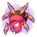  absurdres ariados black_eyes bug colored_sclera commission heart heart_in_eye highres horns no_humans pink_background pokemon pokemon_(creature) purple_sclera sevi_(seviyummy) single_horn solo spider symbol_in_eye teeth watermark white_background 
