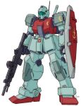  assault_rifle battle_rifle beam_rifle blue_visor commentary_request earth_federation energy_gun gm_(mobile_suit) gm_ii gun gundam m14 machine_gun machinery mecha mecha_focus mobile_suit mobile_suit_gundam no_humans original radio_antenna redesign rifle robot roundel science_fiction scope shield signature tessaku_ro weapon white_background zeta_gundam 