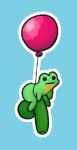 amphibian balloon_support balls beady_eyes big_balls big_butt big_penis blank_expression blank_stare blue_background butt countershade_torso countershading darkened_genitalia darkened_penis earthbound_(series) feral foreskin frog genitals glans green_body half-erect hanging_from_balloon hi_res huge_balls huge_penis humanoid_genitalia humanoid_penis male nintendo outline penis pincoosh quadruped save_frog simple_background small_but_hung solo white_outline