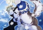  1boy abs ainu_clothes animal_ears anus ass bara bare_pectorals censored chest_hair clothes_lift feet flaccid furry furry_male goshingo1 grey_fur grey_hair headband horkeu_kamui jacket jacket_on_shoulders kicking looking_at_viewer male_focus muscular muscular_male nipples pectorals pelvic_curtain pelvic_curtain_lift penis revealing_clothes scar scar_on_chest short_hair silver_hair solo star_censor stomach tail thick_thighs thighs tokyo_afterschool_summoners two-tone_fur white_fur wolf_boy wolf_ears wolf_tail yellow_eyes 