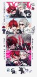  ... 2boys ahoge anger_vein aotsuki_eito armband black_gloves black_halo black_streaks blood blood_on_clothes blood_on_face blue_eyes blue_jacket character_name chibi chibi_inset collage copyright_name crack cracked_glass drooling evil_grin evil_smile fish_head gakuran glasses gloves grabbing_another&#039;s_ear grabbing_another&#039;s_hair grey_hair grin halo hand_on_another&#039;s_ear hand_on_another&#039;s_shoulder hand_on_own_face heart heart_hands heart_hands_duo heart_in_heart_hands highres holding_another&#039;s_hair hood hoodie impaled jacket jacket_over_hoodie knife last_defense_academy_school_uniform male_focus mouth_pull multicolored_hair multicolored_jacket multiple_boys multiple_views no_pupils official_alternate_eye_color official_alternate_hairstyle possessed purple_eyes red_hair school_uniform short_hair smile spikes spoilers streaked_hair sumino_takumi sunglasses sweatdrop the_hundred_line_-last_defense_academy- trembling two-tone_jacket typo wa_ga_ne wasp white_armband white_gloves white_jacket yaoi zombie 