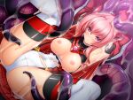  1girl armpits arms_up blush bound breasts breasts_out cameltoe covered_navel crack detached_sleeves exs-tia_chevalier game_cg gloves headgear imminent_rape inoino kouyoku_senki_exs-tia large_breasts large_variant_set leotard long_hair magical_girl nipples no_pants non-web_source official_art pink_hair purple_eyes red_trim restrained rieszverne_suzette_paladill skirt slime_(substance) solo spread_legs tentacle_pit tentacles thighhighs torn_clothes torn_leotard torn_skirt torn_thighhighs variant_set white_thighhighs 