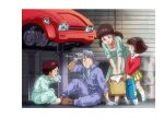  2boys 2girls alternate_universe aqua_belt aqua_jacket aqua_pants basket belt black_eyes black_hair blue_belt blue_jacket blue_pants boots border box-end_wrench breast_pocket brown_boots brown_eyes brown_hair buttons car car_jack child cloth collared_jacket collared_shirt commentary dokite_tsukasa dress drum_(container) family freckles game_cg gloves good_end green_dress grey_gloves grey_shoes grin gundam gundam_gihren_no_yabou hand_up happy haro high_heels highres holding holding_basket holding_screwdriver holding_wrench jacket jill_ratokie kai_shiden leaning_forward long_hair looking_at_another low_twintails mechanic miharu_ratokie milly_ratokie mobile_suit_gundam motor_vehicle multiple_boys multiple_girls official_art open_mouth orange_shirt pants partially_unzipped picnic_basket pleated_skirt pocket red_shirt screwdriver shirt shoes short_hair sitting skirt smile socks standing twintails white_border white_shirt white_shoes white_socks wrench yellow_eyes yellow_skirt 