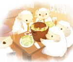  alcohol beer cannibalism chai chopsticks indoors izakaya lamb necktie no_humans original plate sheep sitting table 