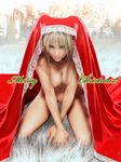  3d blonde_hair blue_eyes breasts choker christmas incise_soul kneeling lace m-rs medium_breasts nipples no_pussy nude rukia_(incise_soul) solo 