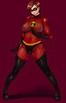  bodysuit breasts covered_nipples elastigirl elbow_gloves ganto gloves helen_parr large_breasts latex latex_gloves mask nipples skin_tight the_incredibles thighhighs 