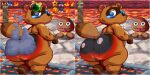 animal_crossing anyplant088 butt butt_on_fire canid canine duo fire goomba hi_res humanoid male male/male mammal mario_bros nintendo nude raccoon_dog tanuki tom_nook_(animal_crossing)