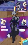  5:8 ansgar_siegfried_(kyu-maru) anthro beach blue_hair bulge canid canine clothing demon domestic_cat dual_head ember_siegfried english_text felid feline felis female fox fur green_eyes group hair hi_res horn hybrid kyu-maru larger_female larger_male male male/female mammal multi_arm multi_limb noxkat pink_eyes purple_body purple_fur red_fox size_difference skull_tattoo small_horn swimwear tattoo text trio true true_fox vira_and_viana_(fox_xd) 