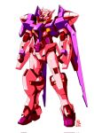 blue_eyes dated english_text gn_drive gundam gundam_00 highres mecha mobile_suit no_humans original pravin_rao_santheran science_fiction solo standing trans-am v-fin white_background 
