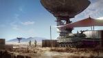  2boys blue_sky cannon cloud corrugated_galvanized_iron_sheet day desert highres landscape lhlclllx97 manually-operated_mounted_gun military_vehicle motor_vehicle multiple_boys original outdoors radar radar_dish radio_telescope scenery shadow shelter sky soldier sunlight tank war 