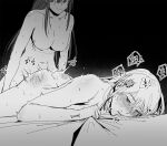  2girls ass blush closed_mouth commentary_request completely_nude futa_with_female futanari girls&#039;_frontline greyscale hair_ornament hk416_(girls&#039;_frontline) huqu implied_futanari korean_text long_hair lying m16a1_(girls&#039;_frontline) monochrome multiple_girls navel nipples nude on_stomach one_eye_closed prone_bone sex sex_from_behind sheet_bite sheet_grab slap_mark spanked sweat translation_request 
