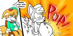 2_tails anthro belly blue_eyes blush blush_lines button_(fastener) button_pop canid canine christmas christmas_clothing christmas_headwear clothed clothed_anthro clothed_male clothing comic dialogue dipstick_tail english_text floofyboyetime fox fully_clothed fully_clothed_anthro fully_clothed_male fur gloves handwear hat headgear headwear hi_res holidays male mammal markings miles_prower multi_tail santa_hat sega shirt shocked solo sonic_the_hedgehog_(series) speech_bubble tail tail_markings text topwear wardrobe_malfunction white_belly white_clothing white_gloves white_handwear white_inner_ear white_mouth white_tail_tip yellow_body yellow_fur