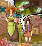 2025 absurd_res animal_genitalia animal_penis balls black_hair blue_eyes bottomwear brown_body brown_fur centaur clothing dress duo english_text equid equid_taur equine_genitalia equine_penis european_mythology female food freckles fur genitals greek_mythology green_eyes gynomorph hair handjob hat headgear headwear hi_res hooves horn humanoid humanoid_taur intersex intersex/female jacket looking_at_viewer magic_arm magic_hands mammal mammal_taur meat mythology penile penis public_erection red_hair sex skirt smile stealth_tailjob tail tail_around_penis tail_fetish tail_play tail_sex tailjob taur text topwear vein veiny_penis zuckergelee