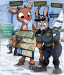2018 absurd_res anthro big_breasts black_boots black_clothing black_eyes black_footwear black_gloves black_handwear blonde_hair boots breasts brown_body brown_fur clothing crossover curvy_figure dated deer dialogue disney elf english_text european_rabbit evergreen_tree female feral fluffy fluffy_tail footwear fur gloves glowing glowing_nose grey_body grey_fur group hair handwear hat headgear headwear hermey_(rudolph) hi_res hooves huge_breasts huge_hips humanoid judy_hopps lagomorph leporid light-skinned_male light_body light_skin long_ears male mammal map multicolored_body multicolored_fur new_world_deer oryctolagus outside pine_tree plant police police_badge police_hat police_officer police_uniform purple_eyes rabbit rankin/bass red_nose reindeer road_sign rudolph_the_red-nosed_reindeer rudolph_the_red-nosed_reindeer_(tv_special) shoes short_tail snow snowing tail tan_body tan_fur text thick_thighs tree trio two_tone_body two_tone_fur uniform voluptuous voluptuous_anthro voluptuous_female watermark wide_hipped_anthro wide_hipped_female wide_hips winter wolfjedisamuel zootopia