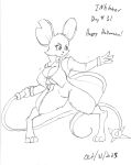 2025 3_toes action_pose anthro barefoot big_breasts big_ears biped black_and_white breasts clothing count dated day_count english_text featureless_crotch feet female front_view hi_res holding_flail holding_melee_weapon holding_object holding_weapon inktober inktober_2025 long_tail mammal melee_weapon mina_(mina_the_hollower) mina_the_hollower monochrome mouse murid murine notched_ear pen_(artwork) pose rodent round_ears solo standing tail text thick_thighs tight_clothing tight_topwear toes topwear traditional_media_(artwork) vant_talon weapon yacht_club_games