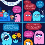 1:1 2022 3_fingers 4_panel_comic ambiguous_gender asking asking_another banner blinky_(pac-man) blue_clothing blue_eyelids blue_eyes blue_hat blue_headwear blue_line_art blue_mouth blue_sofa blush blush_lines bodily_fluids brother_(lore) brother_and_sister_(lore) chair cloth clothing clyde_(pac-man) colored colored_line_art comic computer_monitor crying derp_eyes dialogue dig_dug digital_media_(artwork) electronics english_description english_text eye_contact eyelashes eyeless eyes_closed eyewear featureless_feet feet female fingers floating_hands frown furniture furrowed_brow ghost goggles group half-closed_eyes happy hat headgear headwear heart_symbol hi_res holding_object holding_usb human inky_(pac-man) inside interspecies intervention japanese_text kiss_on_lips light lighting limbless looking_at_another looking_at_cellphone looking_at_object looking_at_phone male male_human mammal mario mario_bros mouthless name_drop name_in_dialogue narrowed_eyes nervous nervous_sweat nintendo no_pupils noseless not_furry_focus number office_chair on_chair onomatopoeia open_frown open_mouth open_smile orange_body pac-man pac-man_(series) pac-person phone pink_body pink_line_art pinky_(pac-man) pooka_(dig_dug) q-bert q-bert_(character) question_mark red_body red_skin sad sibling_(lore) silhouetted_body sister_(lore) smile sofa sound_effects sparkles sparkling_eyes speech_bubble spirit supporting sweat sweatdrop talking_to_another tanookitalez tears tears_of_desperation teeth text thinking thought_bubble usb waddling_head white_mouth yelling yelling_at_another yellow_eyewear yellow_goggles