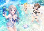  1boy 4girls :3 ahoge alternative_girls anchor_earrings apron arm_up ball bare_shoulders beach beach_umbrella beachball bead_bracelet beads bikini bikini_bottom_only black_bikini black_bow black_hair blonde_hair blue_bikini blue_sky blunt_bangs blush bob_cut bow bracelet breasts brown_hair brown_sandals chain chain_necklace cleavage clenched_hand closed_eyes clothes_theft clothes_tug cloud collarbone commentary_request crab day detached_collar don_sharks double-parted_bangs earrings embarrassed eyewear_on_head finger_on_trigger frilled_thigh_strap front-tie_bikini_top front-tie_top furry furry_male gloves gold_chain gold_necklace green_eyes green_sandals grin hair_bow heart heart_necklace high_side_ponytail holding holding_water_gun hood hooded_jacket hoop_bracelet innertube jacket jacket_tug jewelry kira_sayuri knees_together_feet_apart layered_bikini leaning_forward long_hair looking_at_viewer maid maid_apron maid_bikini maid_headdress medium_breasts melo_(alternative_girls) mizushima_airi multicolored_bikini multiple_girls muscular muscular_male navel necklace o-ring_bikini_bottom ocean official_art open_clothes open_jacket open_mouth outdoors outstretched_arm outstretched_arms palm_tree parted_bangs polka_dot polka_dot_bikini polka_dot_bow purple_eyes red_bow ribbon sandals second-party_source see-through_clothes see-through_jacket shark_boy short_hair side-tie_bikini_bottom sky sleeveless sleeveless_jacket smile sparkle splashing striped_bikini striped_clothes sunglasses sunlight swim_ring swimsuit swimsuit_theft tachibana_naomi tendou_machi theft thigh_strap topless_female tree two-tone_bikini umbrella unconventional_maid unworn_bikini_top wading water_drop water_gun wet_jacket white_bikini white_gloves white_jacket white_ribbon white_umbrella yellow_eyes 