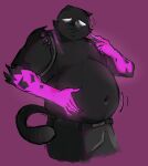 absurd_res anthro belly blush bodily_fluids bottomwear clothing colored domestic_cat double_chin embarrassed epic_games featureless_chest felid feline felis fortnite gloom_lines harness hi_res implied_weight_gain male mammal motion_lines navel overweight overweight_male pants phantom_meowscles porkjoshi sketch solo sweat sweatdrop tail teardrop tears