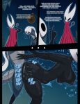 3_panel_comic abdominal_bulge absurd_res anthro anthro_on_anthro arachnid arm_grab arm_pull arthropod bent_over black_body blush bodily_fluids breasts butt cloak clothed clothing comic dialogue duo female from_behind_position hanging_breasts heart_symbol hi_res hollow_knight:_silksong hollow_knight_(franchise) hornet_(hollow_knight) insect jizothewanderer male male/female moan motion_lines multicolored_body nipples nude onomatopoeia penetration penile penile_penetration plap red_clothing sex shaking simple_background sound_effects spider sprintmaster_swift sweat team_cherry text tired vaginal vaginal_penetration weapon