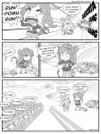  6+girls annoyed apex_legends braid chibi commentary corpse english_commentary english_text fairy_wings fangs greyscale hair_behind_ear hair_ribbon head_wings high-waist_skirt highres in-universe_location monochrome multiple_girls nijisanji nijisanji_en olympus_(apex_legends) open_mouth pile pointy_ears pomu_rainpuff rafa_arsen ribbon running selen_tatsuki skirt smile speech_bubble sweater twin_braids v-shaped_eyebrows virtual_youtuber wings 