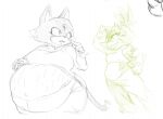2025 afrosoricid anthro belly big_belly big_breasts biped blaze_the_cat bottomwear breasts clothed clothing coat crop_top digital_media_(artwork) domestic_cat duo ear_piercing felid feline felis female forehead_gem fur gem gloves grin hair hair_down hand_on_own_belly handwear huge_belly kirbchub mammal monochrome multiple_images navel obese obese_anthro obese_female overweight overweight_anthro overweight_female pants piercing sega sharp_teeth shirt simple_background sketch sketch_page slightly_chubby slightly_chubby_anthro slightly_chubby_female smile sonic_the_hedgehog_(series) stretch_marks tail teeth tenrec tied_hair topwear white_background wide_hips