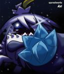  ahoge animal_focus artist_name blank_eyes blonde_hair body_fur breath colored_skin commentary crab crabominable english_commentary english_text glowing glowing_eyes highres ice long_hair mega_crabominable mega_pokemon multicolored_hair no_humans pokemon pokemon_(creature) pokemon_focus purple_fur purple_skin snow spcrashworks teeth two-tone_hair white_fur white_hair yeti_(creature) 