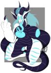 2_mouths absurd_res anthro big_breasts bioluminescence breasts claws demon ecn fangs female glowing glowing_eyes glowing_nipples glowing_tongue hi_res horn large_paws long_tail long_tongue multi_eye multi_mouth nipples nude nude_female pointy_ears solo tail teeth tongue wide_hips