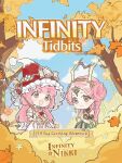  2girls antlers artist_request autumn autumn_leaves blue_sky bow bow_choker bowtie braid brown_bow brown_bowtie brown_eyes bun_with_braided_base bush butterfly_net carrying_over_shoulder chibi choker circle circlet closed_mouth commentary copyright_logo cowboy_shot day deer_antlers detached_sleeves dot_nose double_bun dress dual_persona earrings english_commentary eyelashes fake_horns falling_leaves flower forest's_song_(infinity_nikki) frilled_arm_warmers frilled_bow frilled_choker frilled_headwear frilled_sleeves frills gold_circlet green_dress green_sleeves grey_bow hair_bun hair_tubes halter_dress halterneck hand_net happy hat hat_bow hat_flower highres holding holding_butterfly_net horns infinity_nikki interlocked_fingers jewelry leaf light_blush logo long_hair long_sidelocks low-tied_long_hair low_twin_braids multiple_girls nikki_(nikki) nikki_(series) official_art open_mouth orange_hair outdoors own_hands_clasped own_hands_together pink_hair pom_pom_(clothes) puffy_short_sleeves puffy_sleeves red_bow red_bowtie red_hat second-party_source short_sleeves sidelocks sky smile square_neckline standing sweet_waltz_(infinity_nikki) tareme tree twin_braids very_long_hair white_arm_warmers white_choker white_dress white_flower witch_hat wrist_bow 