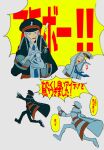  ! 2boys absurdres azisaiharumaki56 black_coat black_hat black_pants blue_necktie brothers clapping coat commentary_request emmet_(pokemon) gloves grey_eyes grey_hair hat highres ingo_(pokemon) long_sleeves male_focus matching_outfits multiple_boys necktie open_mouth pants peaked_cap pokemon pokemon_bw running shirt short_hair siblings surprised white_coat white_gloves white_pants white_shirt 