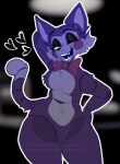 anthro bedroom_eyes bow_tie cindy_(fnac) domestic_cat felid feline felis female five_nights_at_candy's five_nights_at_freddy's flirting flirting_look flirting_with_viewer fur hi_res looking_at_viewer mammal narrowed_eyes one_eye_closed pinup pose psychoodles purple_body purple_fur red_bow_tie robot_anthro scottgames seductive solo wink winking_at_viewer