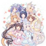  6+girls :3 :d animal_ear_fluff animal_ears apron arm_behind_head arm_up azuki_(nekopara) back_bow bangs bell black_hair blonde_hair blue_bow blue_eyes blunt_bangs blush bow bow_choker bowtie breasts brown_eyes brown_hair cat_ears cat_girl cat_tail chocola_(nekopara) choker cinnamon_(nekopara) cleavage cleavage_cutout clenched_hand clothing_cutout coconut_(nekopara) dress eyebrows_visible_through_hair eyes_visible_through_hair fake_animal_ears fang finger_to_face frilled_apron frills green_bow green_eyes grin hair_between_eyes hair_ribbon hand_up heterochromia highres holding_another&#039;s_arm index_finger_raised jingle_bell juliet_sleeves long_hair long_sleeves looking_at_viewer low_twintails maid_headdress maple_(nekopara) matching_outfit medium_hair minazuki_shigure multiple_girls name_tag neck_bell nekopara official_art open_mouth orange_bow outline own_hands_clasped own_hands_together paw_pose photoshop_(medium) pink_bow ponytail puffy_sleeves purple_bow purple_eyes purple_hair ribbon ribbon-trimmed_clothes ribbon_trim sayori_(neko_works) short_dress short_hair slit_pupils small_breasts smile strappy_heels tail transparent_background twintails vanilla_(nekopara) very_long_hair waist_apron waving white_hair white_ribbon yellow_bow yellow_eyes 