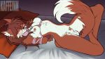 animal_genitalia anthro arctic_fox balls bdsm bed bedroom_eyes blush bondage bound breasts canid canine collar cross_fox dipstick_tail eyewear fox furniture gabe_(doppelfoxx) genitals glasses gynomorph hair hi_res intersex kaffeinn long_hair looking_at_viewer mammal markings narrowed_eyes nipples penis penis_tip pillow red_fox restraints rope rope_bondage rope_harness seductive sheath sheathed_tapering_penis solo spread_legs spreading tail tail_markings true_fox wearing_glasses