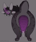1_eye 2026 6_ears absurd_res ambiguous_gender anal_fluids anal_prolapse anus anus_focus artist_name big_anus big_eyes black_mane black_sclera black_scutes black_tears bodily_fluids butt butt_focus cloven_hooves countershade_tail countershade_torso countershading crying dewclaw_hooves digital_drawing_(artwork) digital_media_(artwork) emionix feral flat_colors gimp_(artwork) grey_background grey_body grey_countershading hi_res hooves huge_anus hyper hyper_anus leg_markings lidded_eyes looking_at_viewer looking_back looking_back_at_viewer mane markings minmu mottled mottled_body mouthless multi_ear multicolored_mane null overweight overweight_ambiguous overweight_feral pink_eyes pink_mane prolapse puffy_anus purple_body purple_markings quadruped rear_view scutes short_tail simple_background socks_(marking) solo standing tail tears text thick_neck thick_tail toony two_tone_mane unguligrade unusual_ears wide_crotch