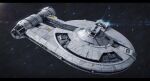  adamkop commentary concept_art energy_cannon english_commentary highres machinery motion_blur no_humans outrider photoshop_(medium) realistic science_fiction ship_turret space spacecraft star_(sky) star_wars star_wars:_shadows_of_the_empire thrusters 