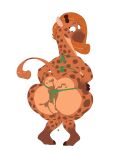 anthro big_butt brown_body brown_fur butt butt_squish clothing crouching diarrhea el_brapitto eyebrows feces feces_drip feces_on_body feces_on_butt female female_pooping fingers fur giraffe giraffid gloves_(marking) green_clothing green_eyes green_swimwear hair hand_on_butt hand_on_own_butt hi_res hooved_fingers hooves horn leg_markings long_hair looking_back_at_self mammal markings orange_body orange_fur orange_hair ossicone pooping raised_eyebrows raised_tail scatplay simple_background socks_(marking) soiled soiled_bottomwear soiling soiling_bottomwear solo squish swimwear tail thick_thighs two-piece_swimsuit white_background 