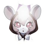 absurd_res albino alpha_channel anthro bioluminescence braided_hair clothed clothing digital_media_(artwork) female fur glowing hair hi_res hood jampalanga liora_(a_match_tale) looking_at_viewer mammal mouse murid murine open_mouth pink_hair red_eyes rodent solo tail