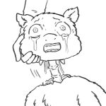 1:1 2025 abuse ambiguous_feral ambiguous_gender ambiguous_human animal_abuse bodily_fluids bone corpse crying death decapitation digital_media_(artwork) duo feral fluffy_pony fluffy_pony_(species) gore gums hi_res human mammal monochrome mostly_offscreen_character open_mouth pained_expression spine suffering tears yellowcottoncandy030