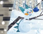  animal_focus berry_(pokemon) blue_eyes commentary_request food fruit full_body in_tree naco_oekaki no_humans open_mouth oran_berry outdoors pachirisu pokemon pokemon_(creature) pokemon_focus snow snowing solo star_(symbol) star_in_eye symbol_in_eye teeth tree upper_teeth_only 