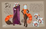  2021 4_toes 5_fingers ailurid anthro blue_hair breasts clothed clothing digital_media_(artwork) digitigrade dragonfu english_text eyebrows eyelashes feet female fingers hair lav mammal model_sheet nude open_mouth red_panda smile solo teeth text toes tongue 