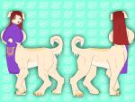  4:3 angela_(taur) big_breasts breasts canid canid_taur canine canine_taur canis clothed clothing curled_tail dog_taur domestic_dog female floppy_ears fur hair hi_res huge_breasts long_hair loom mammal mammal_taur mature_female red_hair symbol tan_body tan_fur taur vibranthollow 