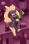 absurd_res alcohol bar beverage bulge chimecho clothed clothing club_(disambiguation) costume crossdressing detailed_background drag drunk female femboy footwear furfrou generation_1_pokemon generation_3_pokemon generation_4_pokemon generation_6_pokemon hi_res high_heels lagomorph leporid lopunny male mammal nintendo pikachu pokemon pokemon_(species) public queen rabbit royalty shoes stripper substance_intoxication toony undressing wine working 