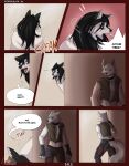  2021 ambiguous_gender anthro canid canine canis clothed clothing comic dialogue digital_media_(artwork) duo english_text etis fur hi_res intersex male maleherm mammal nomuralok snow_(character) speech_bubble text wolf 